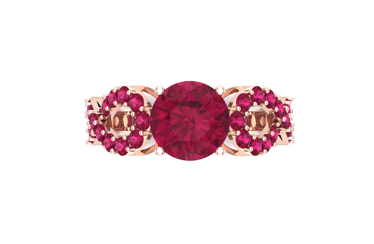 Luxury Ruby Oval Cut Statement Ring in Rose Gold - Image 3