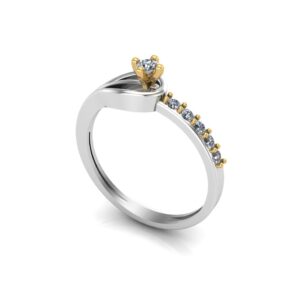 Eternal Bloom Heart - Two-Tone Diamond Heart Solitaire Ring