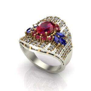 Luxury Ruby & Sapphire Statement Ring