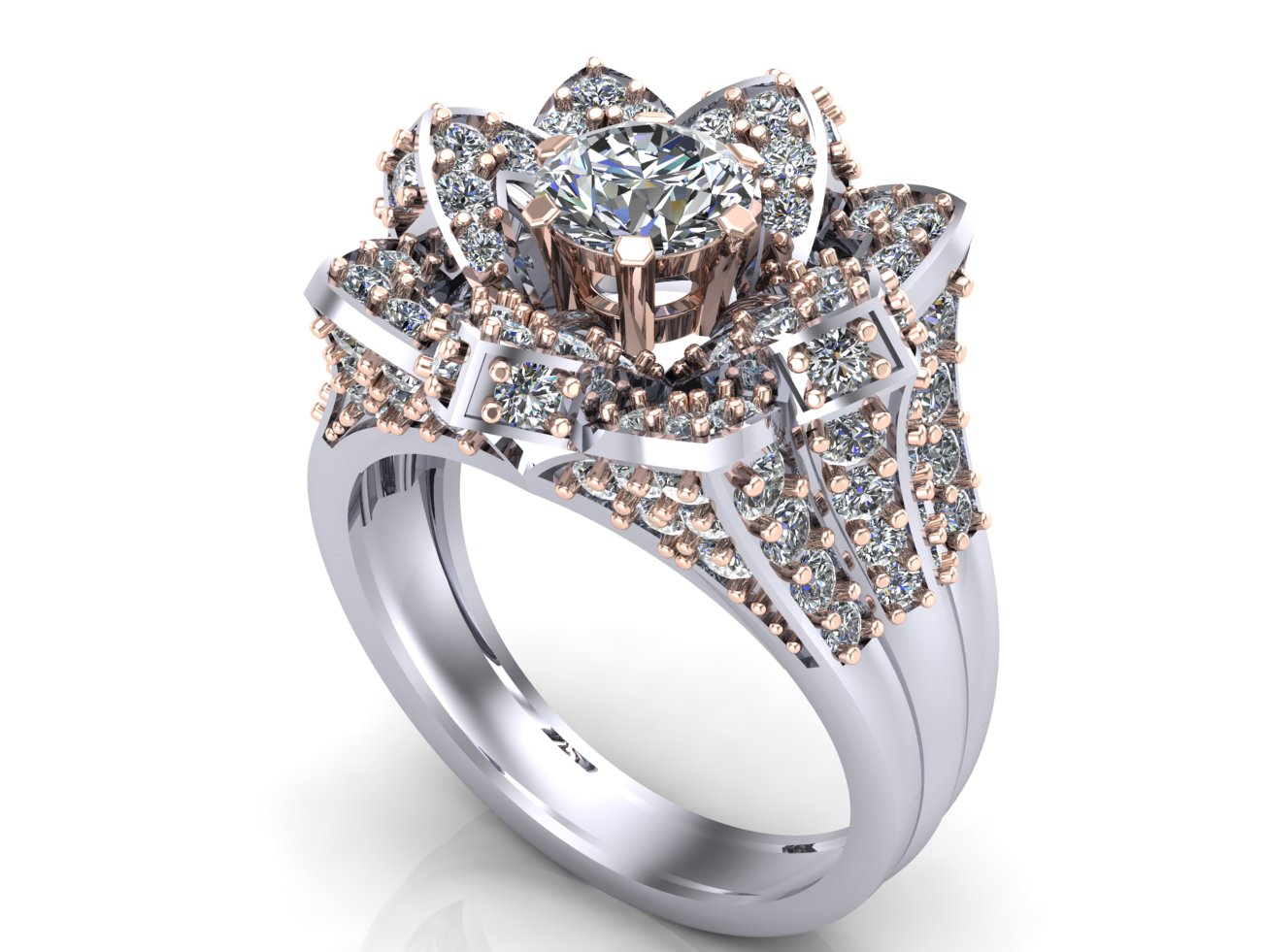 Luxury Floral Diamond Bridal Ring