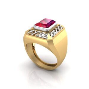 Ruby Lattice Pattern Ring