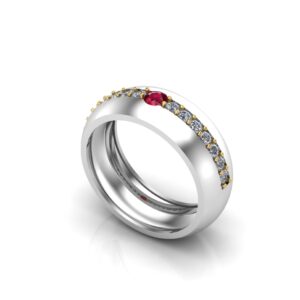 Ruby Diamond Pavé Stack Ring