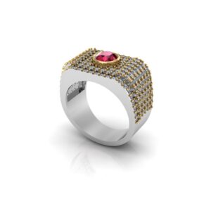 Ruby Pavé Two-Tone Ring