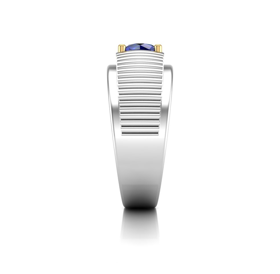 Sapphire Fluted Band Ring - Image 3