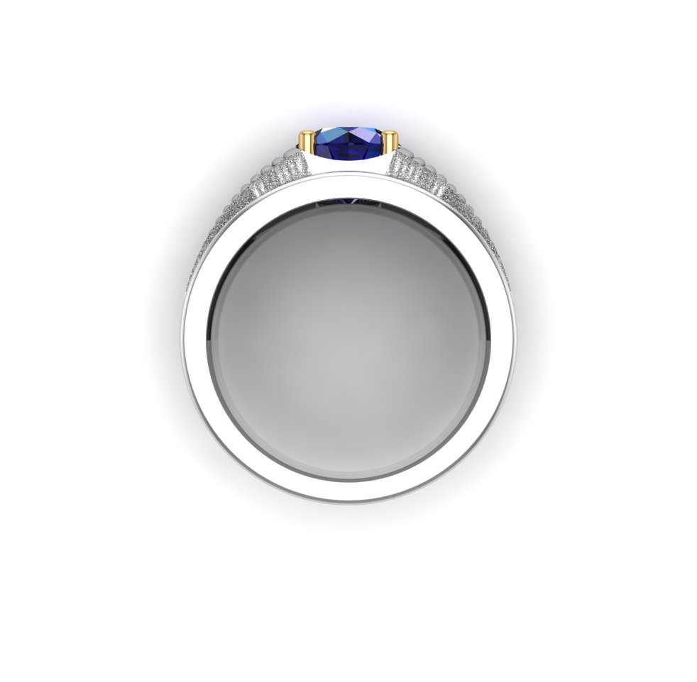 Sapphire Fluted Band Ring - Image 2