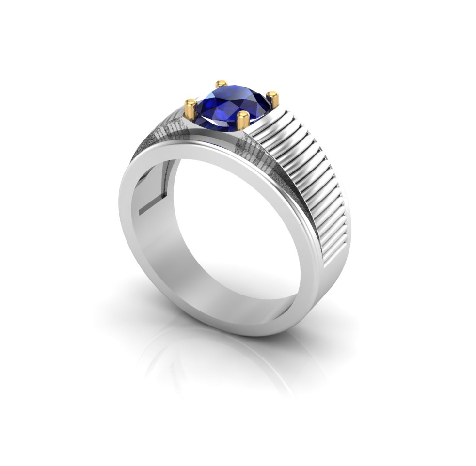 Sapphire Fluted Band Ring