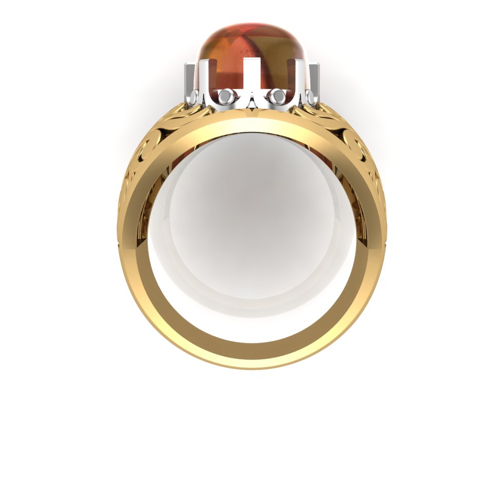 Citrine Carved Scroll Ring - Image 2