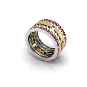 Ruby Diamond Stacked Band Ring