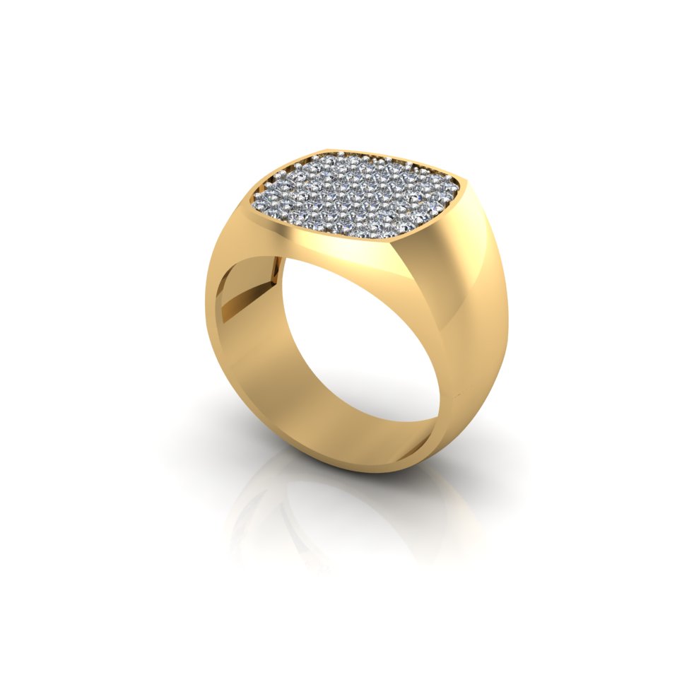 Aquamarine Channel Pavé Ring