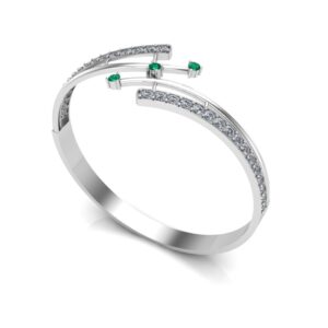Emerald Diamond Accent Bangle