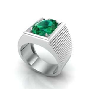 Emerald Asscher-Cut Fluted Ring