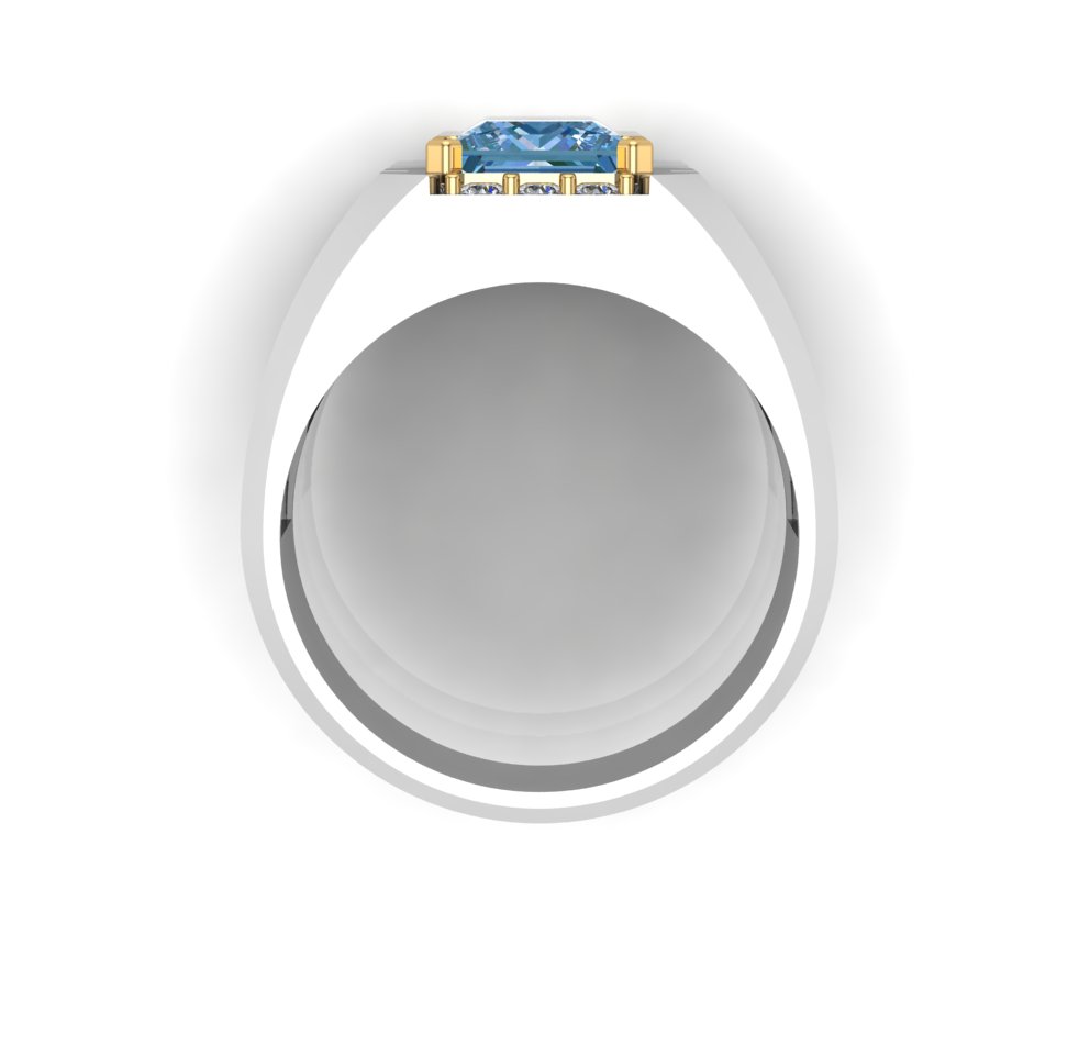 Sapphire Halo Pavé Ring - Image 4