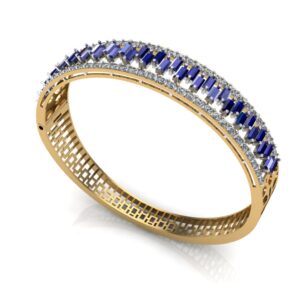 Sapphire Channel Lattice Bangle
