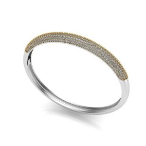 Two-Tone Pavé Diamond Slim Bangle