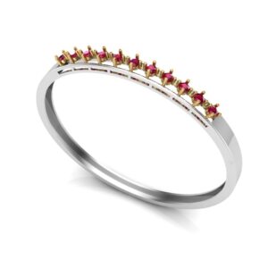 Ruby Fan-Prong Slim Bangle