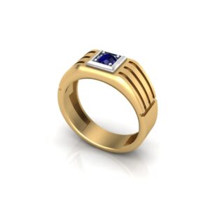 Sapphire Fluted Signet Ring